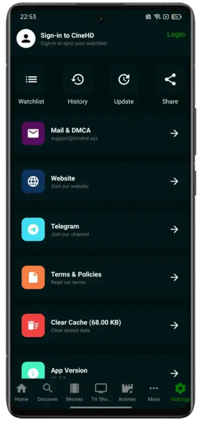 CineHD App Screenshot 5